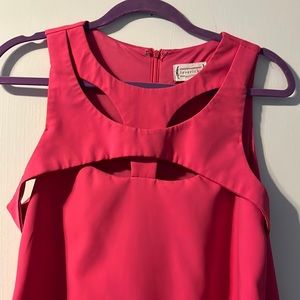 Pink cage like front mini dress